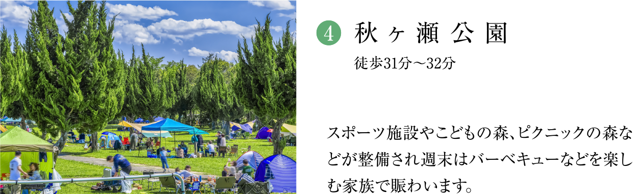 (4)秋ヶ瀬公園（徒歩31分〜32分）